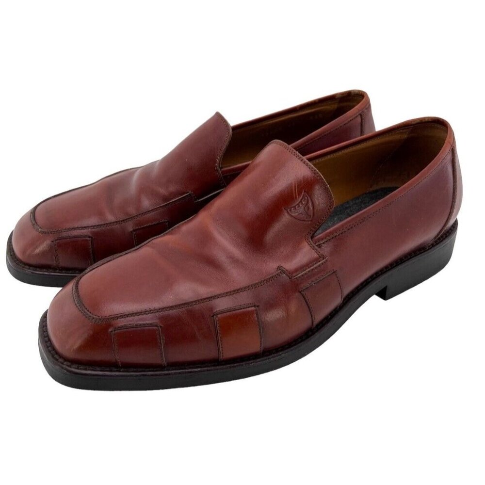 Michael Toschi Mens 11 M Loafer Slip On Brown Kidskin Italy